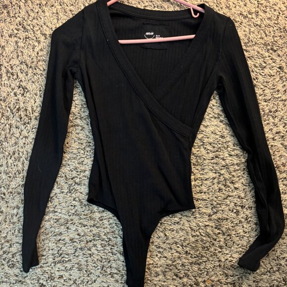 Aerie Long Sleeve Cross Front Bodysuit - Picture 5 of 7